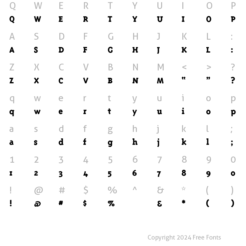 Character Map of TriplexSerif-ExtraBold Extra Bold