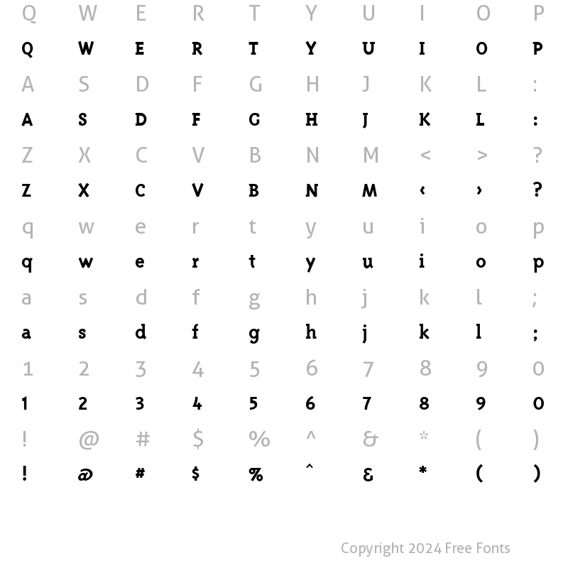 Character Map of TriplexSerifBoldLining Bold