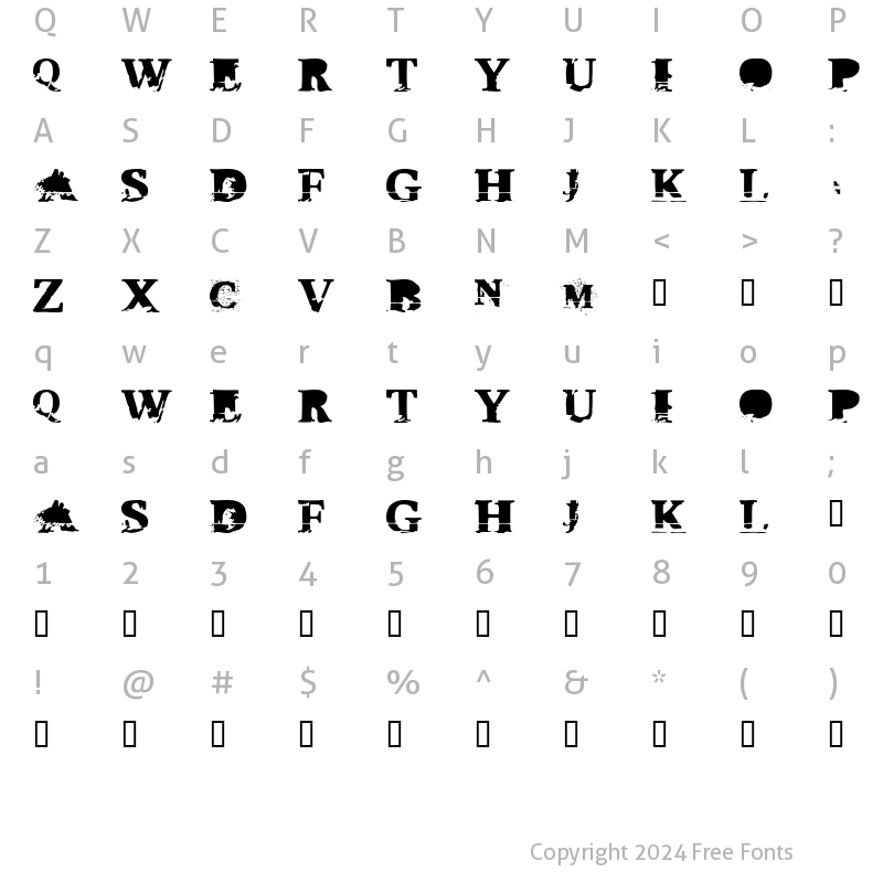 Character Map of TripleXXX Regular