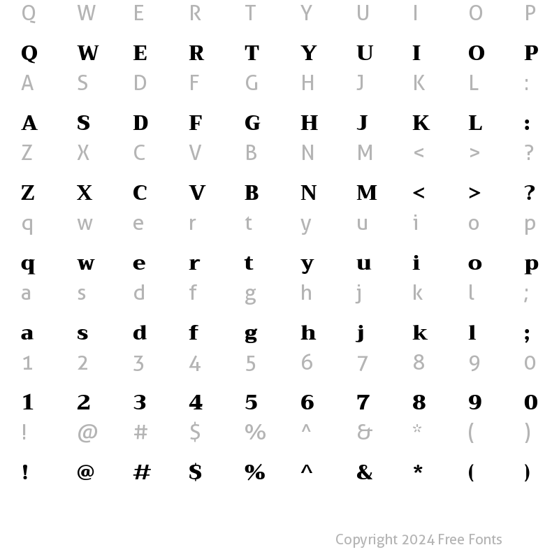 Character Map of Trirong Black