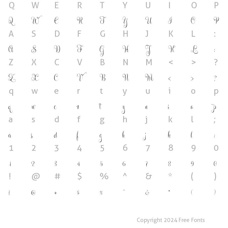 Character Map of Tritonal Regular