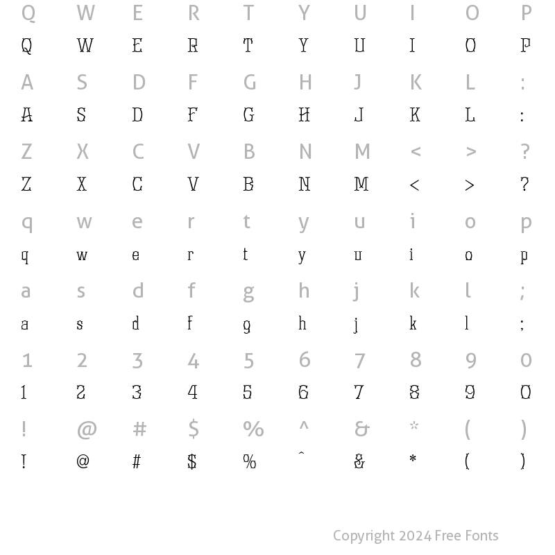 Character Map of Trixie Normal