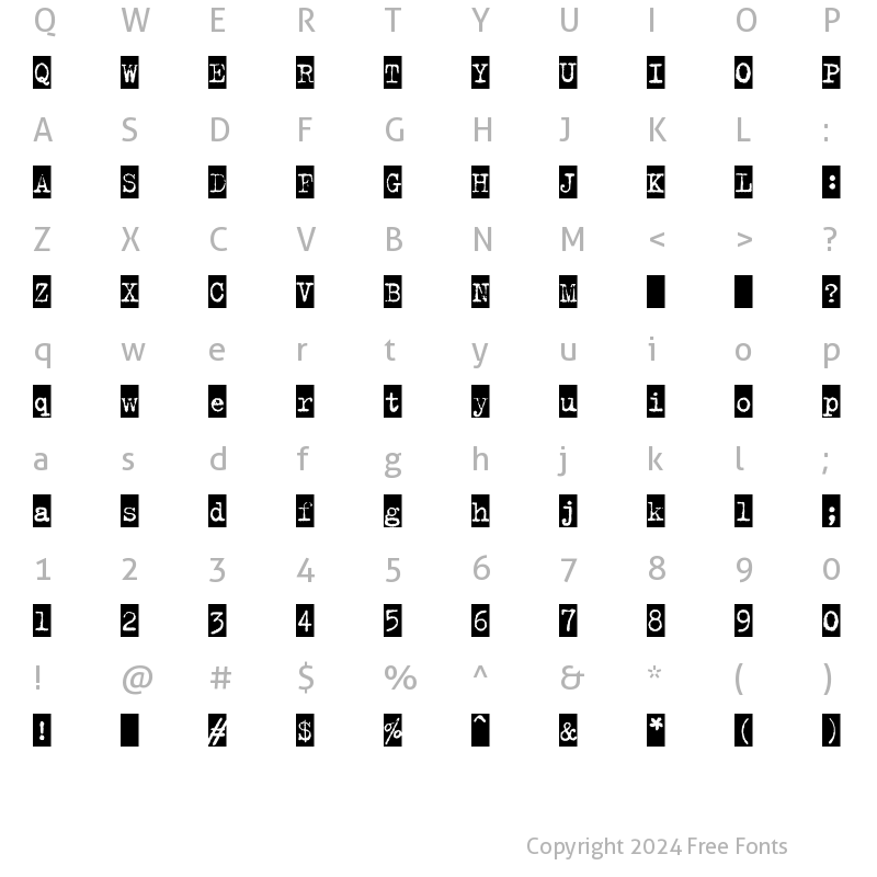 Character Map of TrixieCameo Regular