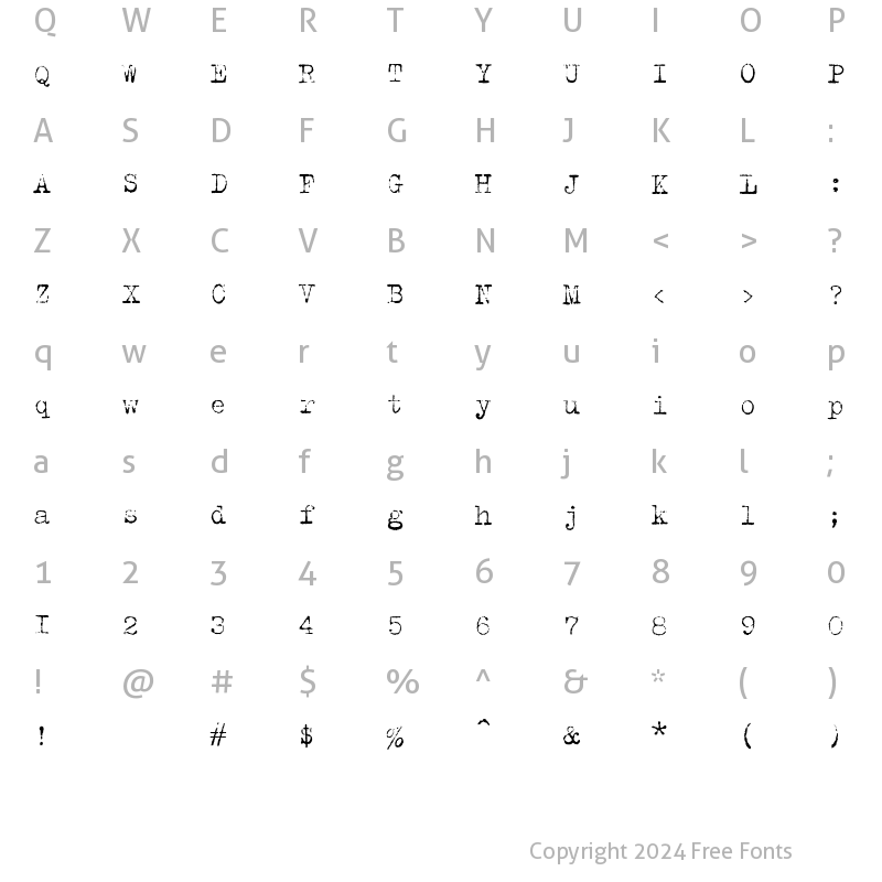 Character Map of TrixieCyr Medium