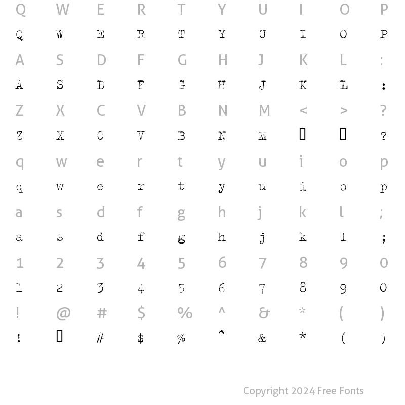 Character Map of TrixieLight Regular