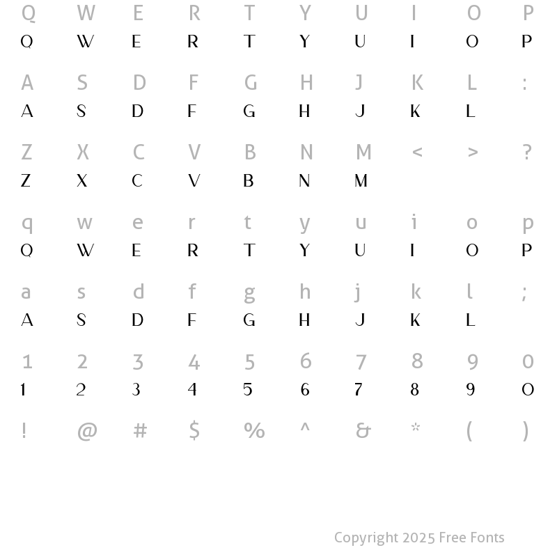 Character Map of Trofhel Regular