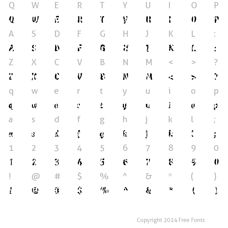 Character Map of Trojan Regular