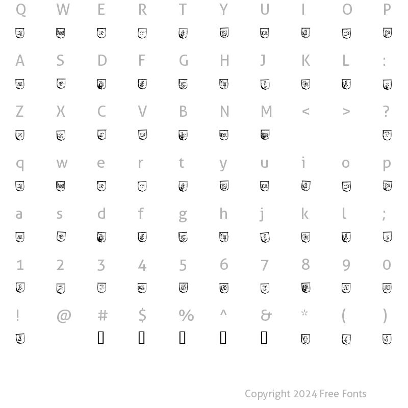 Character Map of Troll Bait Regular