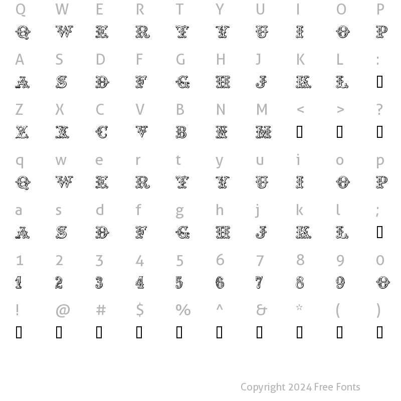 Character Map of Tropicana Regular