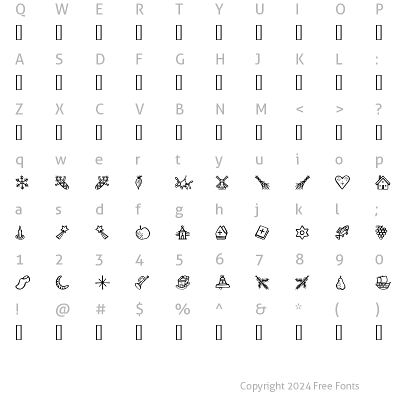 Character Map of TroyerDecember Regular