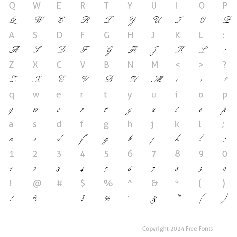 Character Map of TrSah AllureScript Regular