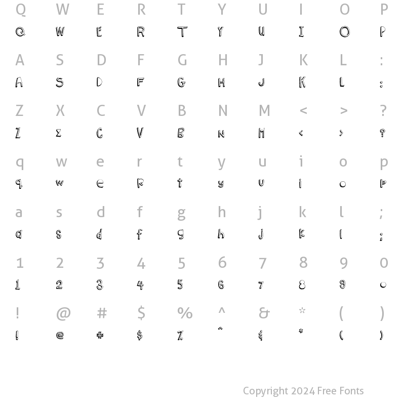 Character Map of Truant Alternates Regular