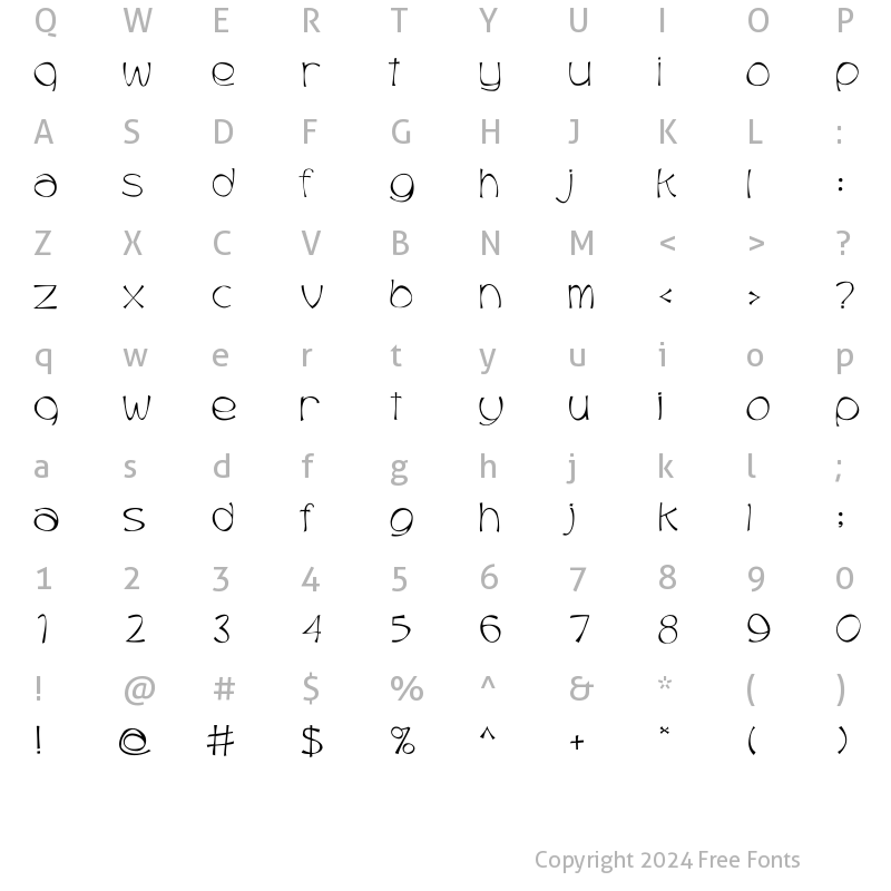 Character Map of Trubble Regular