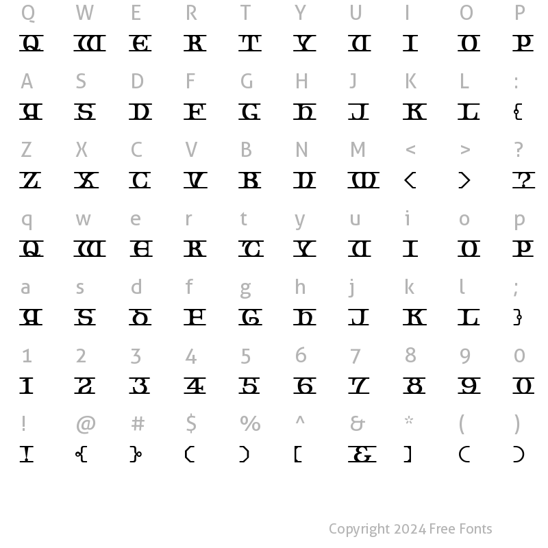 Character Map of Trudeau Regular