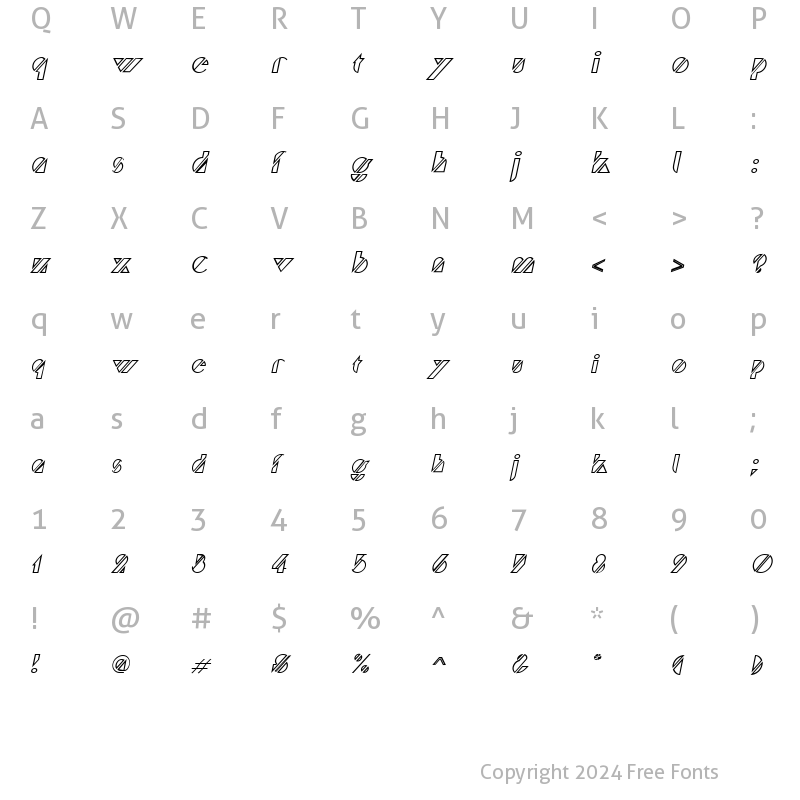 Character Map of Trufflette Italic