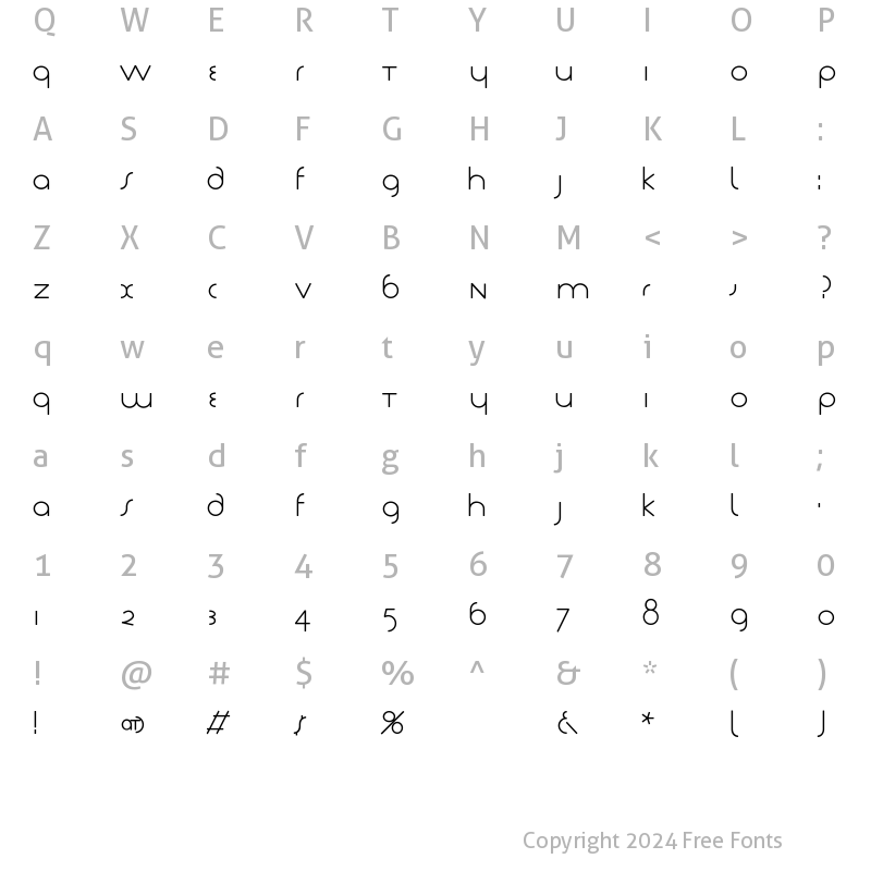 Character Map of Tschich Regular