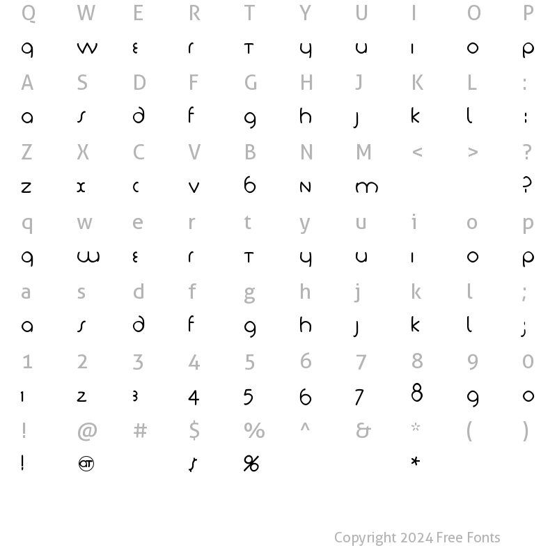 Character Map of TschichLightFS Regular