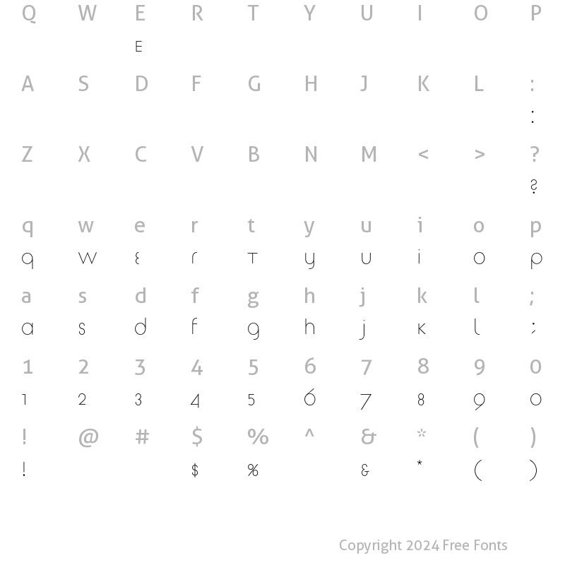 Character Map of Tschicholdarchitype Normal Regular