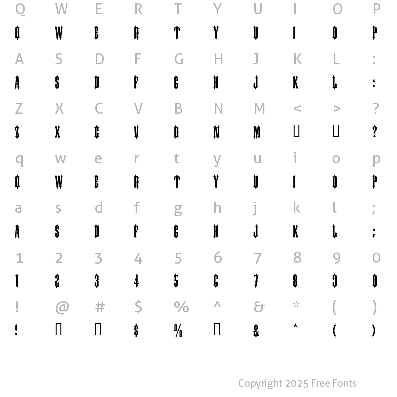 Character Map of tsp arising 1 Regular