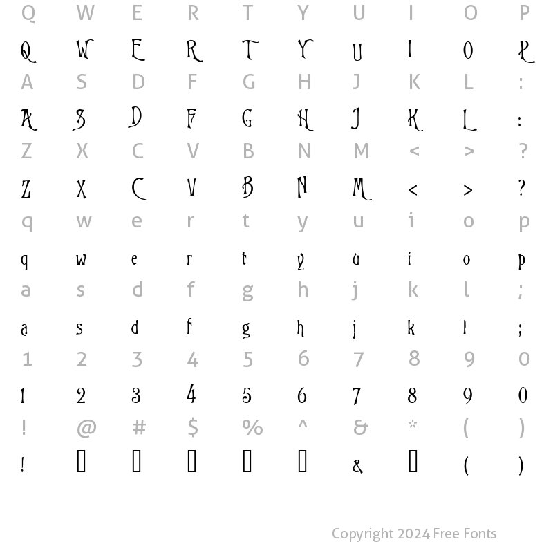 Character Map of tsp mcis 1 Regular