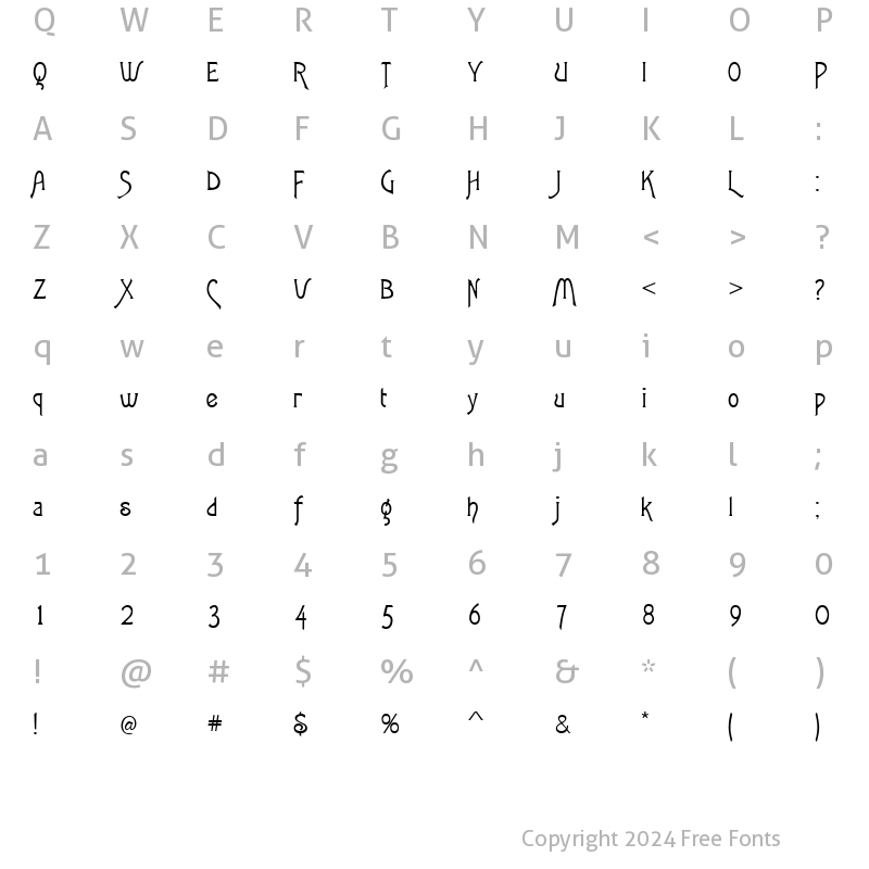 Character Map of tsp sd 1 Regular