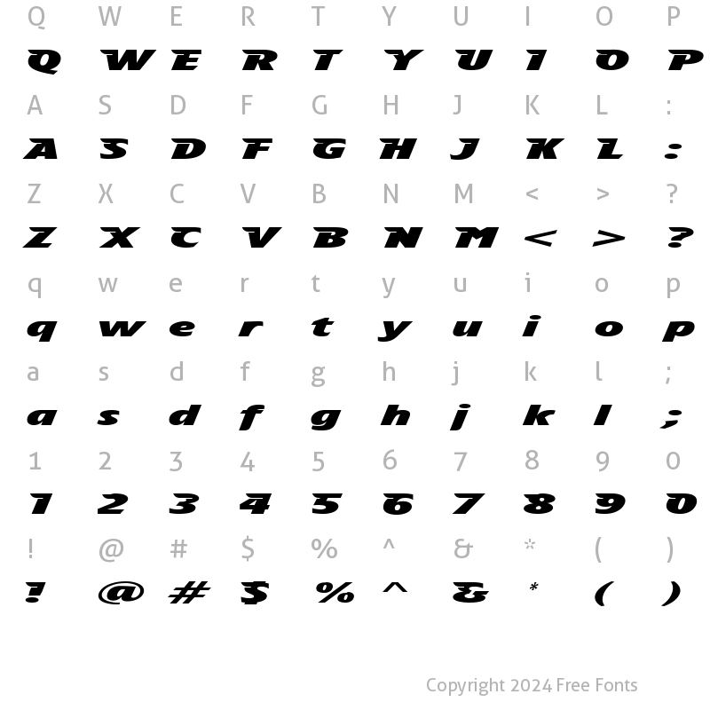 Character Map of tsp tafh 1 Regular