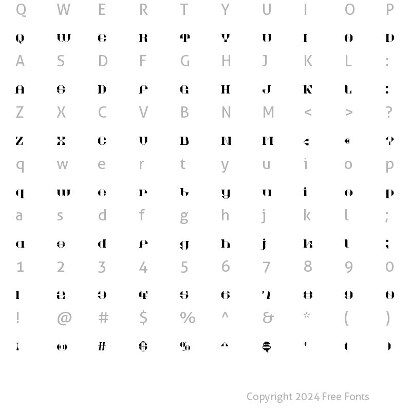 Character Map of TT_Akadis Display Font Regular