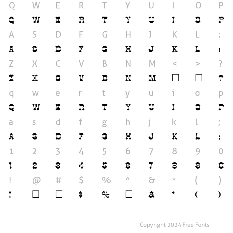 Character Map of Tucson Regular