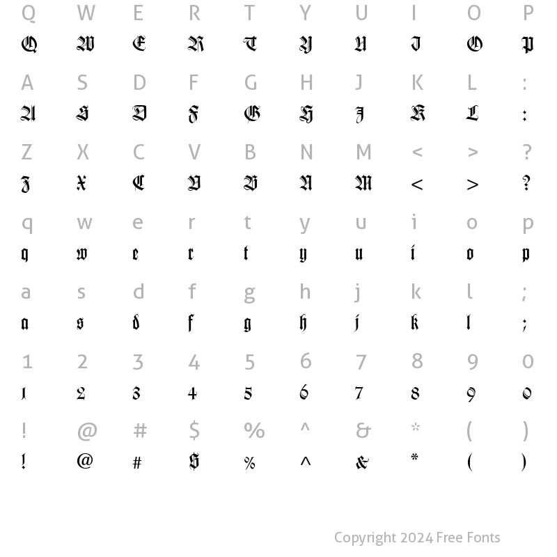 Character Map of Tudor SSi Bold