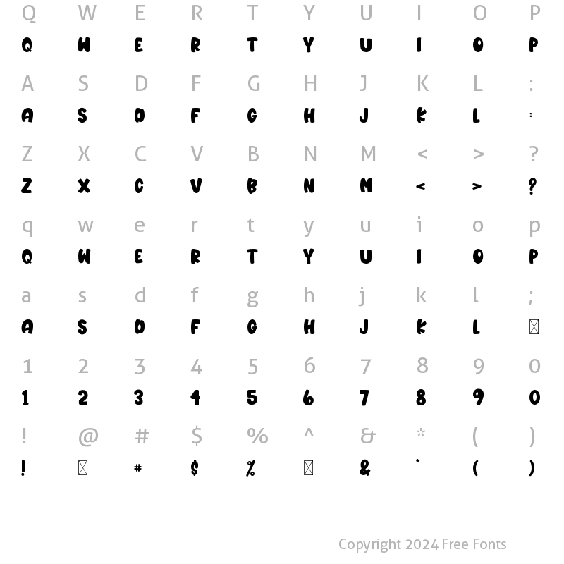 Character Map of Tulena Lamoore Regular