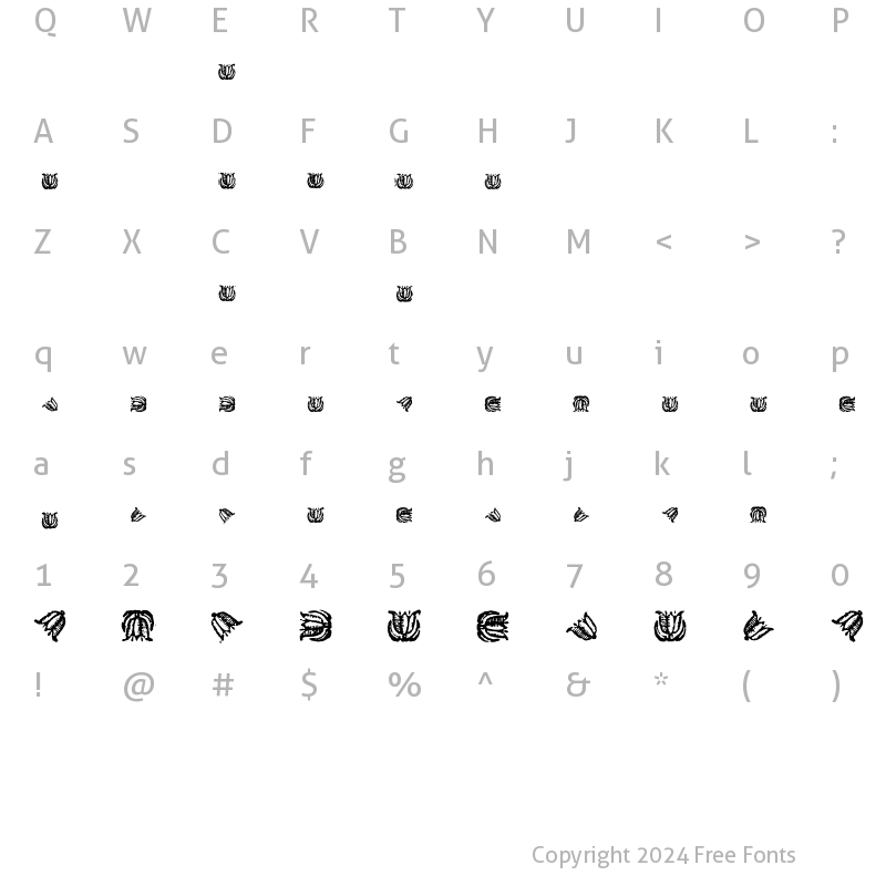 Character Map of TulipBorderWF Regular