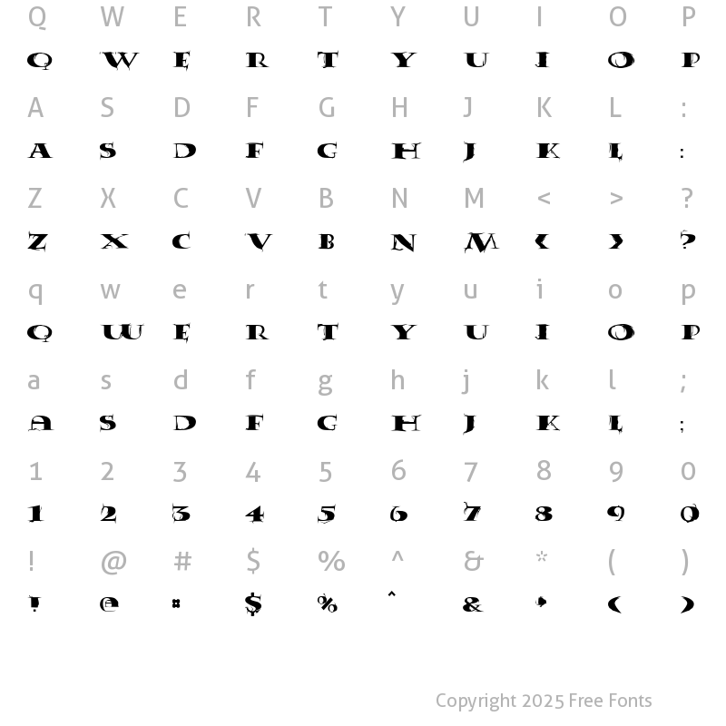 Character Map of Tumbleweed Medium