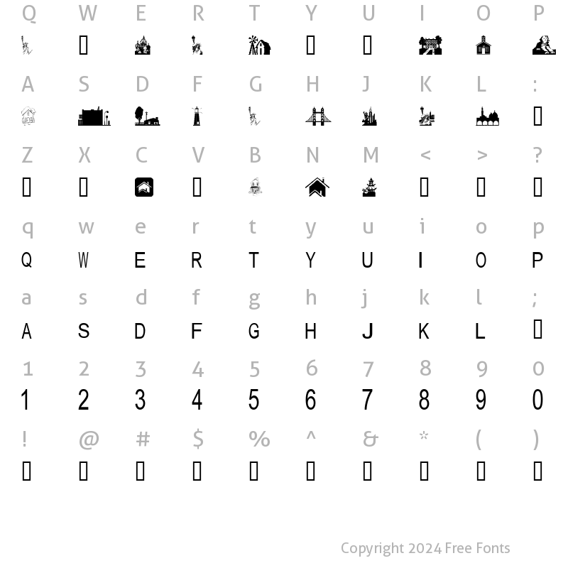 Character Map of tungfont building 2 Regular