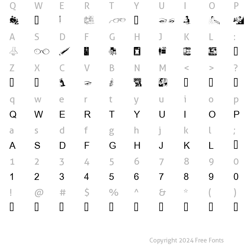 Character Map of tungfont medical 002 Regular