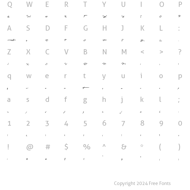 Character Map of Tunisia Regular