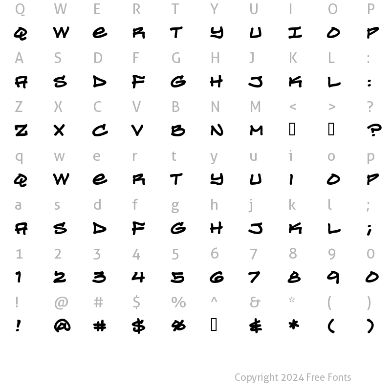 Character Map of Turntablz BB Bold