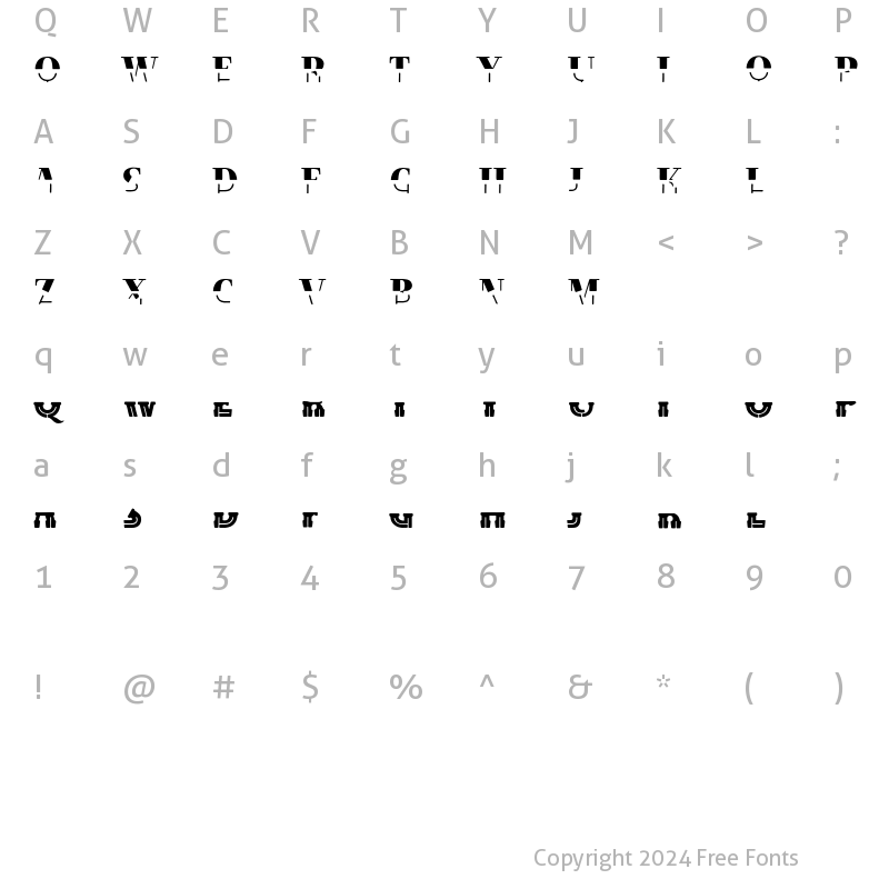 Character Map of Tusca Regular