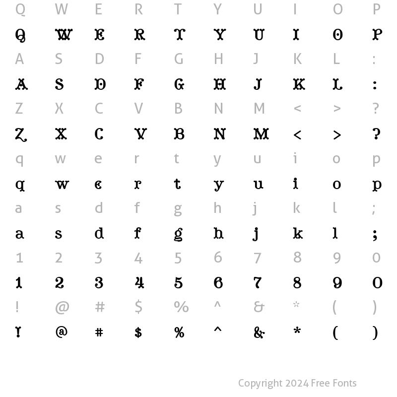 Character Map of Tuskcandy Bold