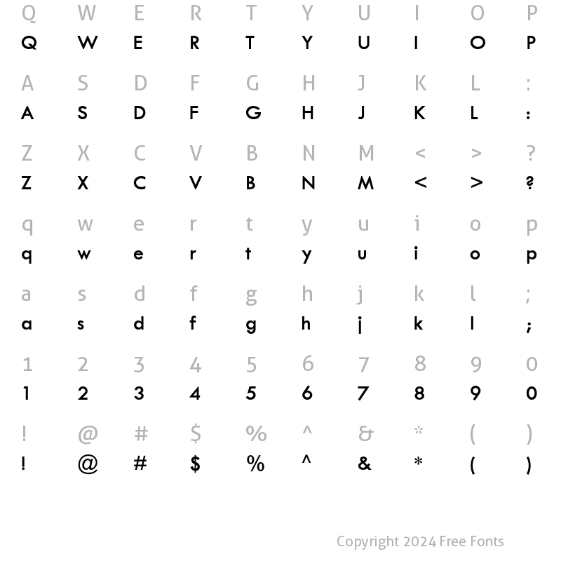 Character Map of Tw Cen MT Std SemiBold