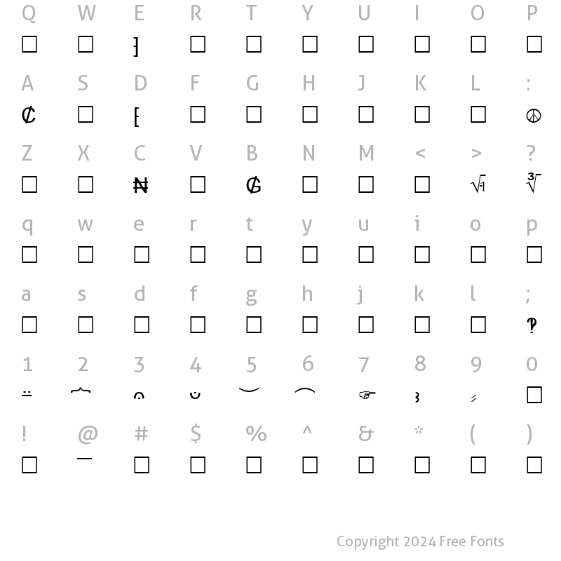 Character Map of TWA Others Regular