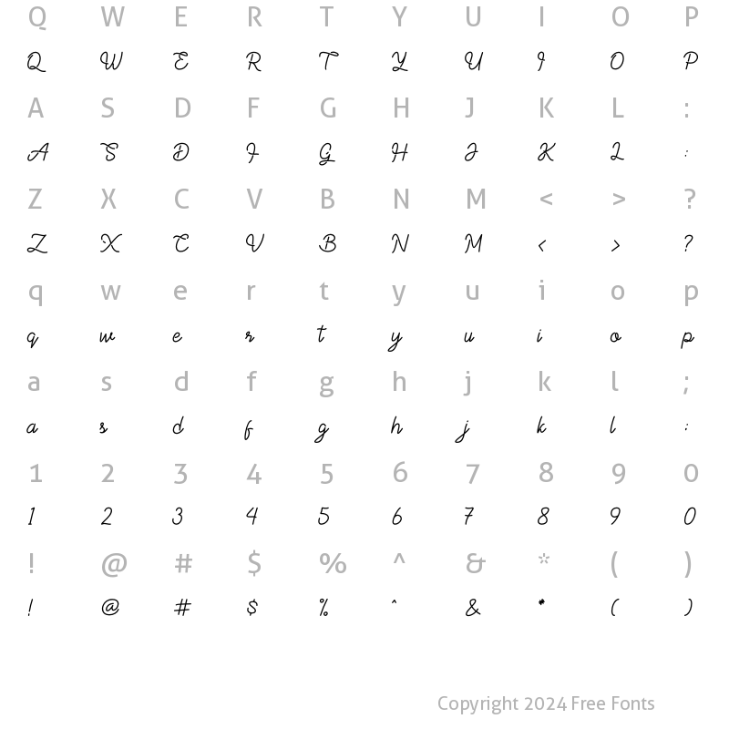 Character Map of TwentyOne Regular