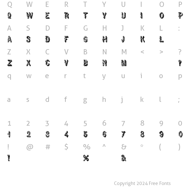 Character Map of twig Regular