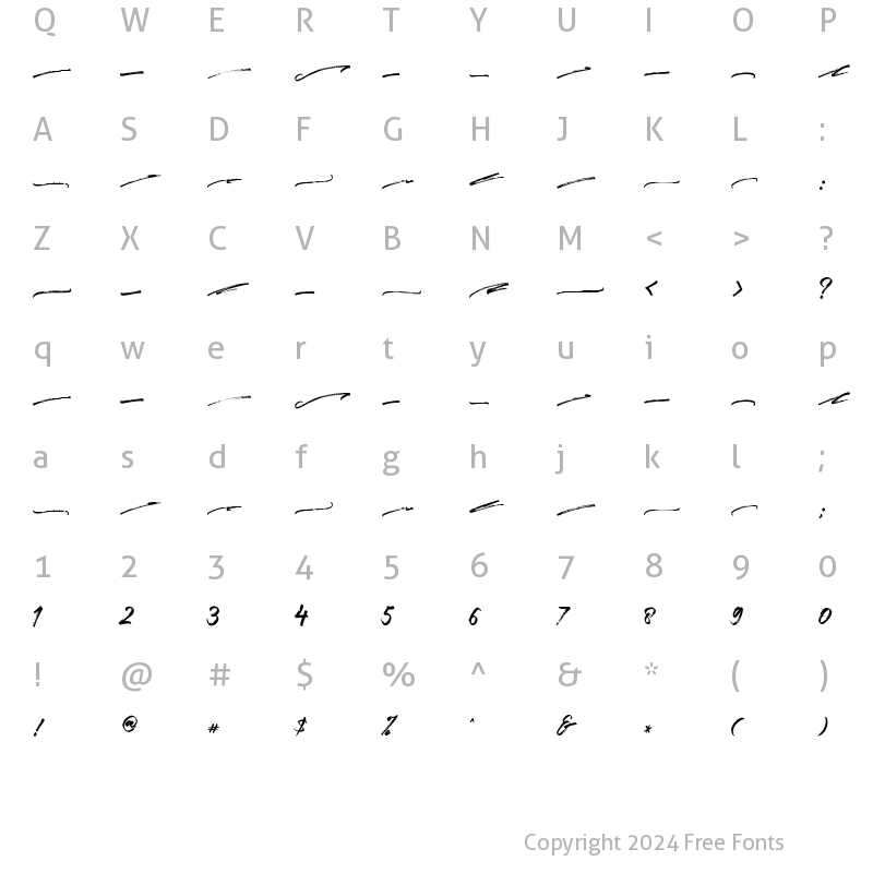 Character Map of Twilight Swashes Regular