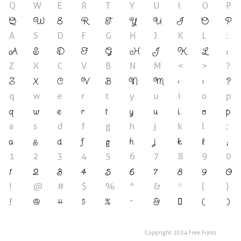 Character Map of TwinkleStarROB Regular