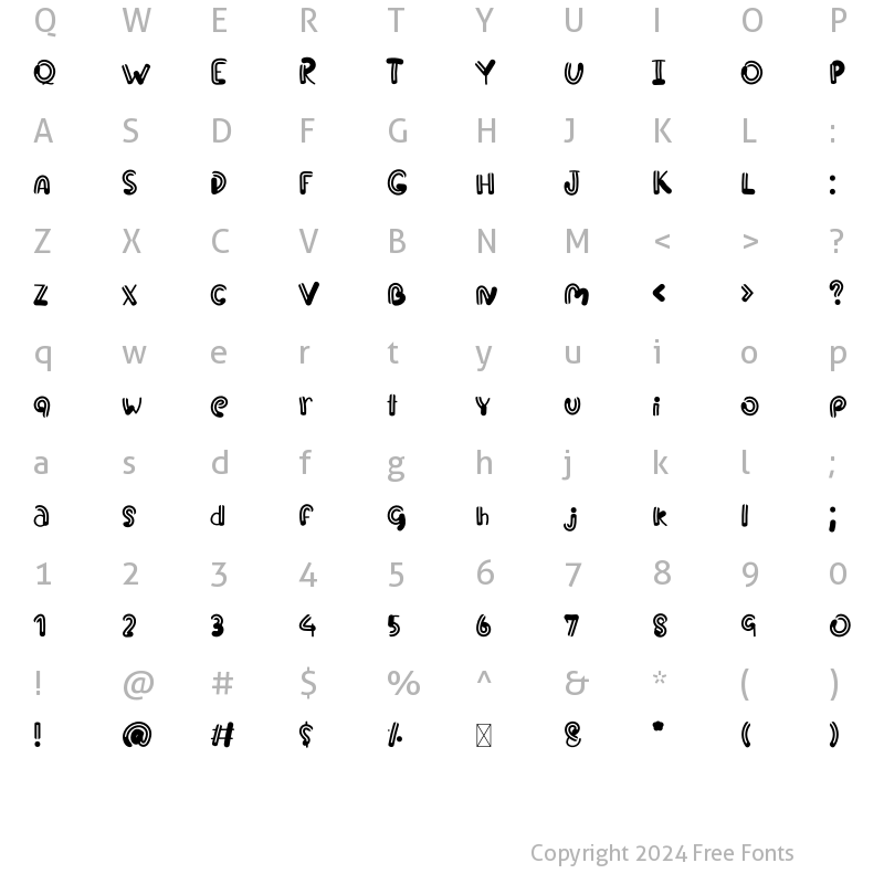 Character Map of Two-tone Regular