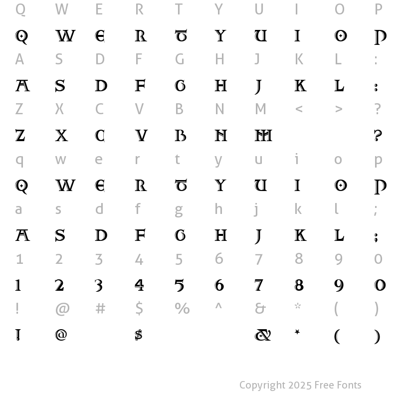 Character Map of TwoForJuanNF Regular