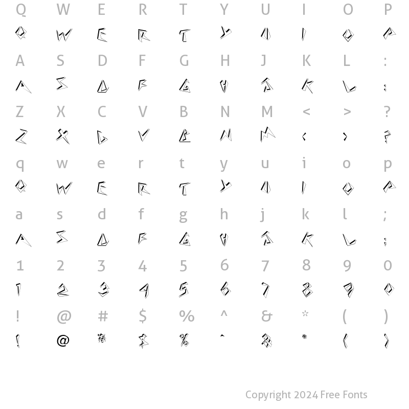 Character Map of Twosie Display Caps SSi Regular