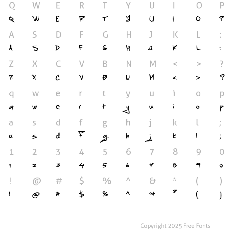 Character Map of TX Timesquare Regular