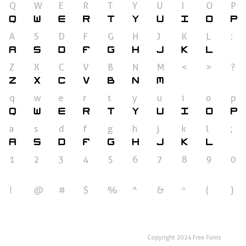 Character Map of Tycho Regular