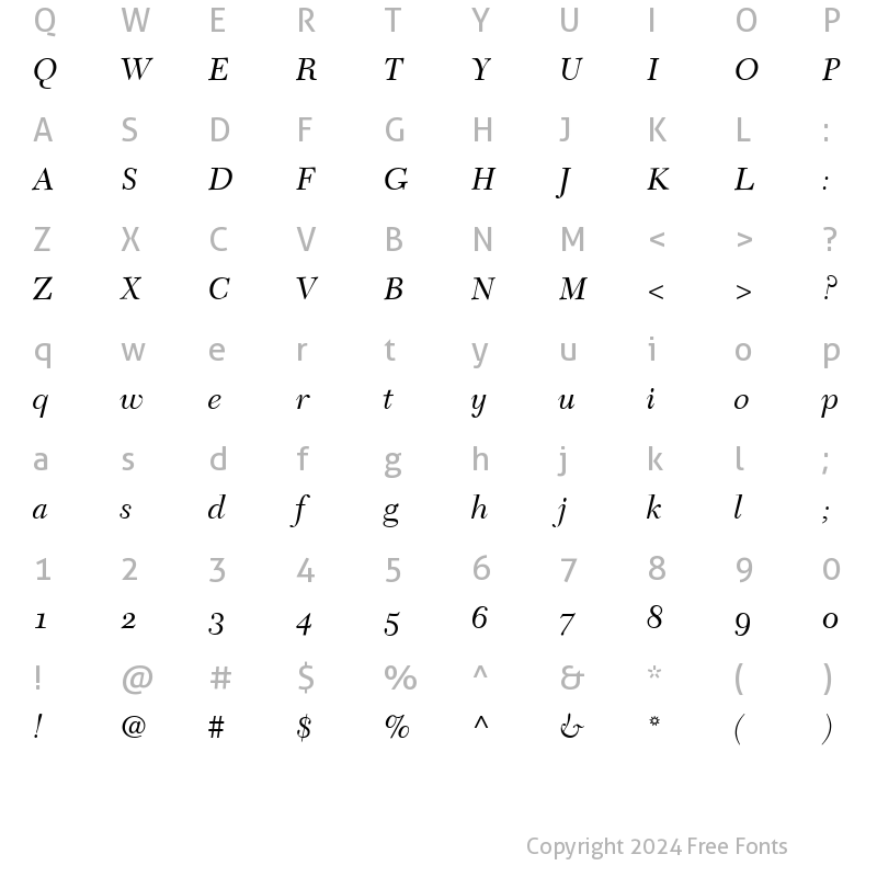 Character Map of Tycoon OldStyle SSi Normal